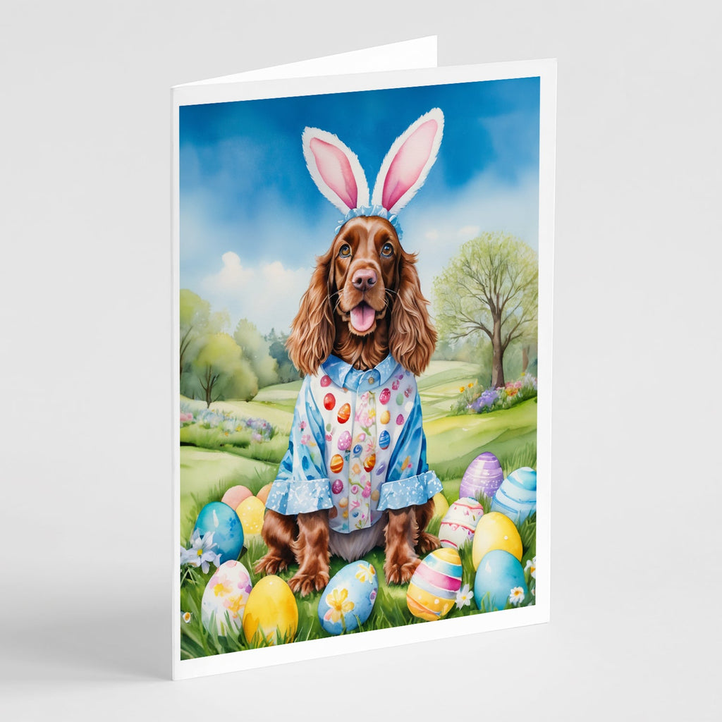 English Cocker Spaniel Easter Egg Hunt Greeting Cards Pack of 8 Blank Cards with Envelopes Whimsical A7 Size 5x7