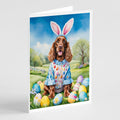 English Cocker Spaniel Easter Egg Hunt Greeting Cards Pack of 8 Blank Cards with Envelopes Whimsical A7 Size 5x7