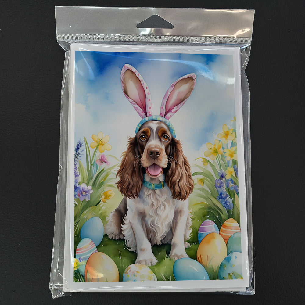 English Cocker Spaniel Easter Egg Hunt Greeting Cards Pack of 8 Blank Cards with Envelopes Whimsical A7 Size 5x7