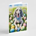 English Setter Easter Egg Hunt Greeting Cards Pack of 8 Blank Cards with Envelopes Whimsical A7 Size 5x7