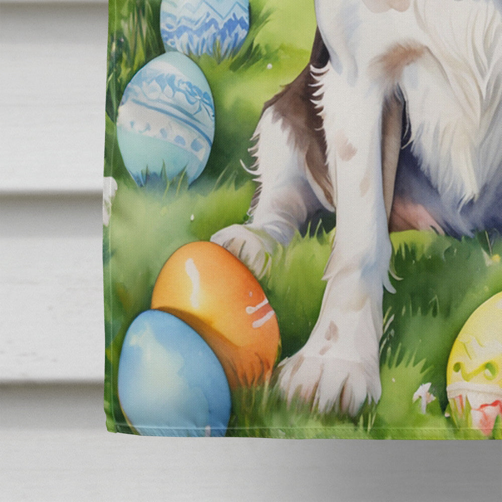 English Springer Spaniel Easter Egg Hunt House Flag 28x40 Porch Sleeve Pole Decorative Outside Yard Banner Artwork Wall Hanging, Polyester