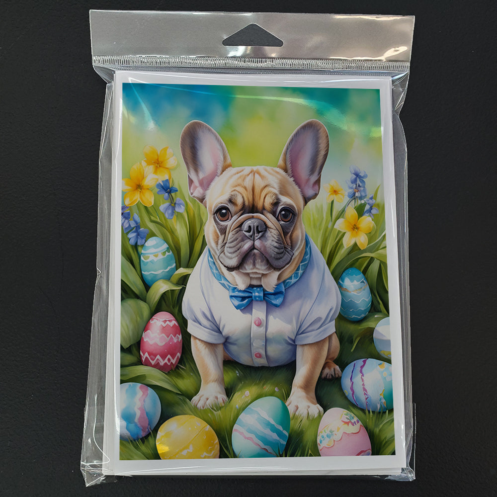 French Bulldog Easter Egg Hunt Greeting Cards Pack of 8 Blank Cards with Envelopes Whimsical A7 Size 5x7