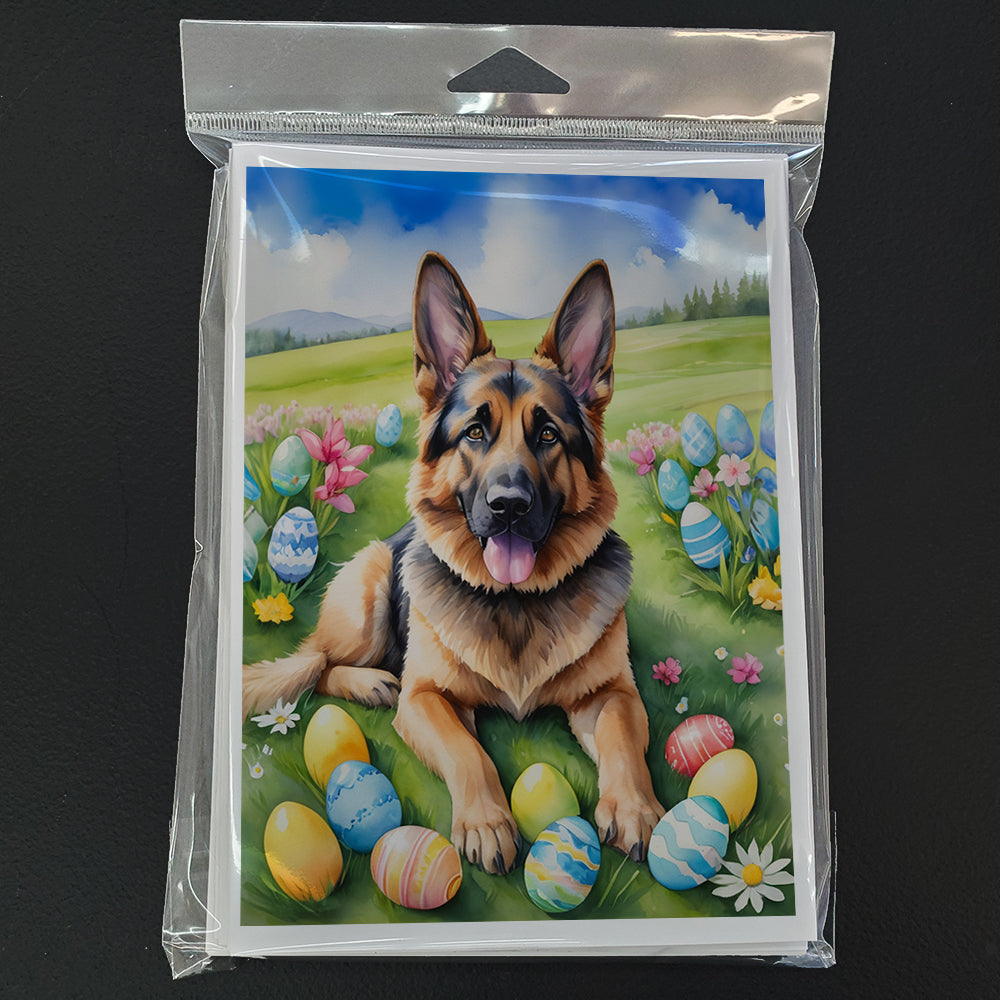 German Shepherd Easter Egg Hunt Greeting Cards Pack of 8 Blank Cards with Envelopes Whimsical A7 Size 5x7