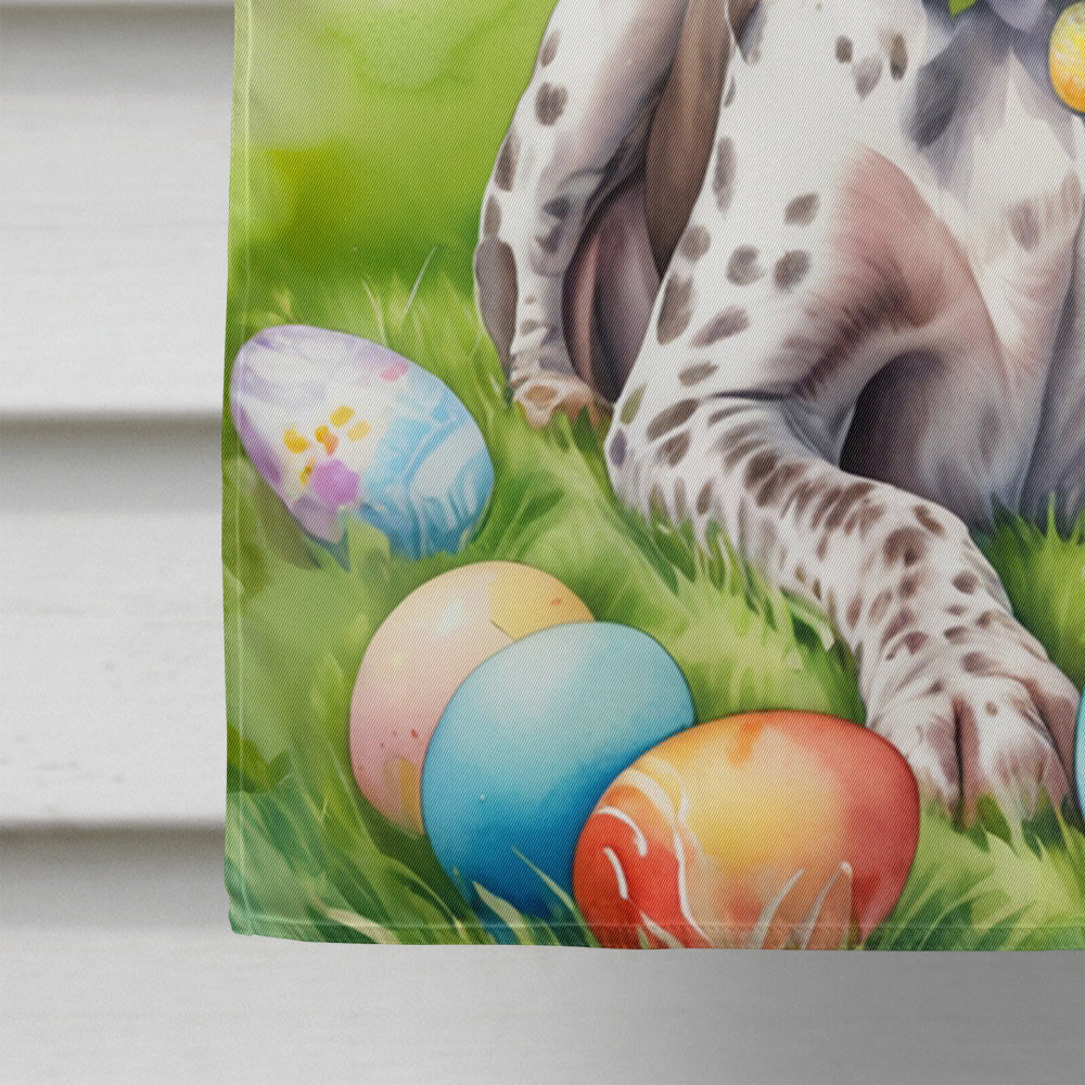 German Shorthaired Pointer Easter Egg Hunt House Flag 28x40 Porch Sleeve Pole Decorative Outside Yard Banner Artwork Wall Hanging, Polyester