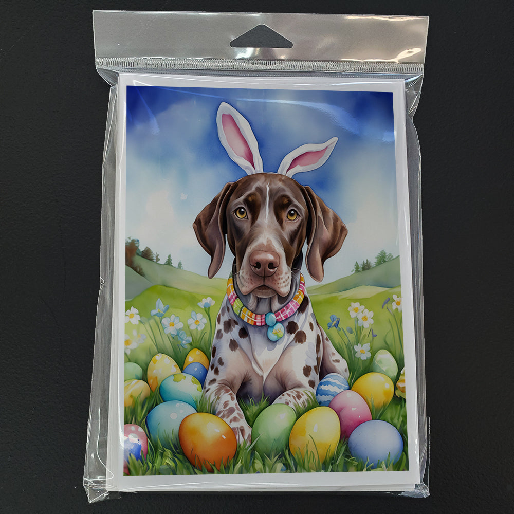 German Shorthaired Pointer Easter Egg Hunt Greeting Cards Pack of 8 Blank Cards with Envelopes Whimsical A7 Size 5x7