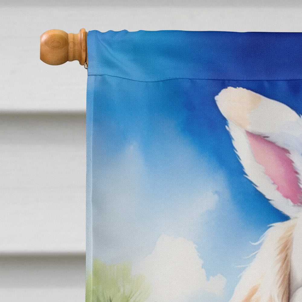 Great Pyrenees Easter Egg Hunt House Flag 28x40 Porch Sleeve Pole Decorative Outside Yard Banner Artwork Wall Hanging, Polyester