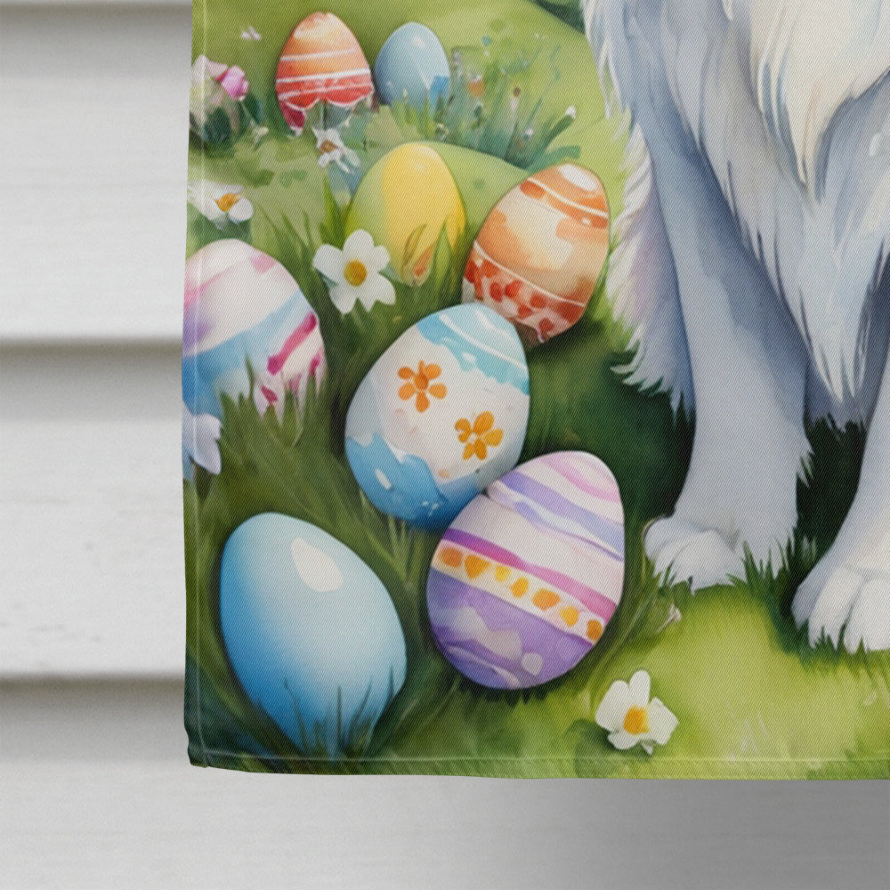 Great Pyrenees Easter Egg Hunt House Flag 28x40 Porch Sleeve Pole Decorative Outside Yard Banner Artwork Wall Hanging, Polyester