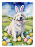Great Pyrenees Easter Egg Hunt House Flag 28x40 Porch Sleeve Pole Decorative Outside Yard Banner Artwork Wall Hanging, Polyester