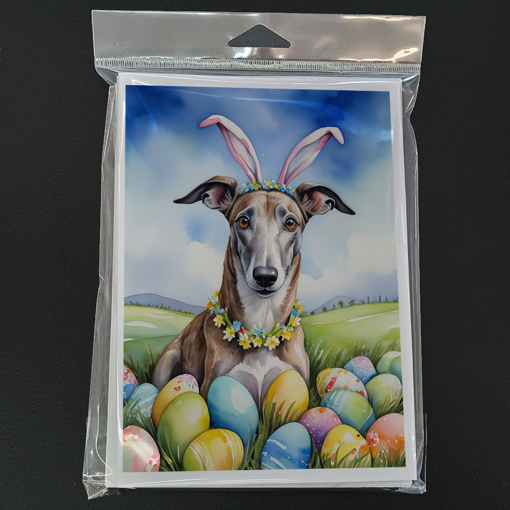 Greyhound Easter Egg Hunt Greeting Cards Pack of 8 Blank Cards with Envelopes Whimsical A7 Size 5x7