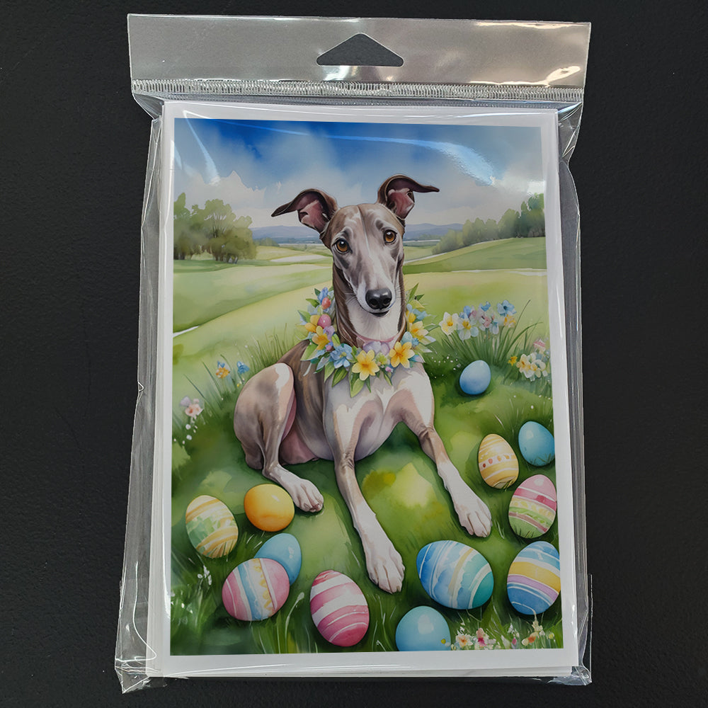 Greyhound Easter Egg Hunt Greeting Cards Pack of 8 Blank Cards with Envelopes Whimsical A7 Size 5x7