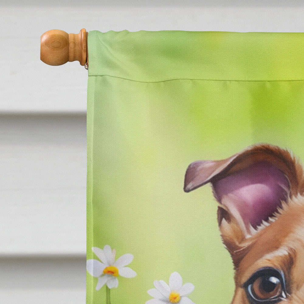 Jack Russell Terrier Easter Egg Hunt House Flag 28x40 Porch Sleeve Pole Decorative Outside Yard Banner Artwork Wall Hanging, Polyester