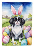Japanese Chin Easter Egg Hunt House Flag 28x40 Porch Sleeve Pole Decorative Outside Yard Banner Artwork Wall Hanging, Polyester