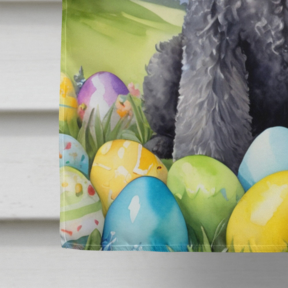 Kerry Blue Terrier Easter Egg Hunt House Flag 28x40 Porch Sleeve Pole Decorative Outside Yard Banner Artwork Wall Hanging, Polyester