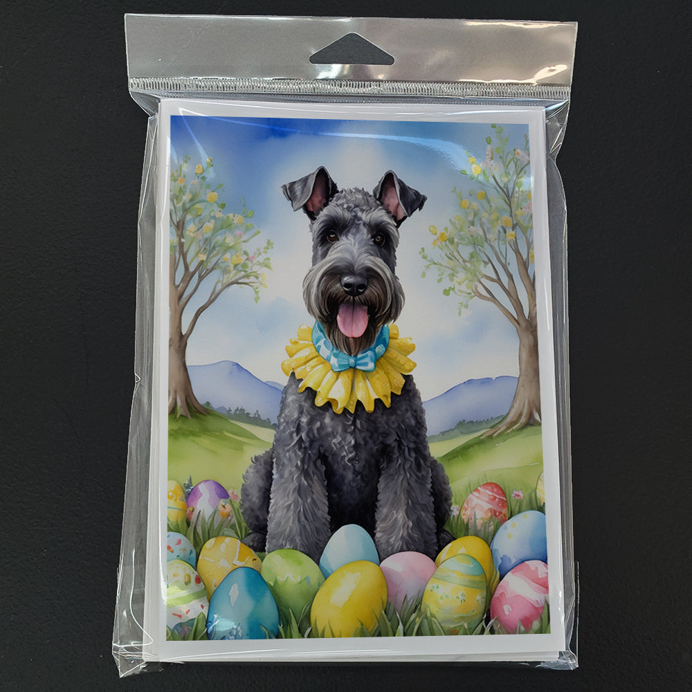 Kerry Blue Terrier Easter Egg Hunt Greeting Cards Pack of 8 Blank Cards with Envelopes Whimsical A7 Size 5x7
