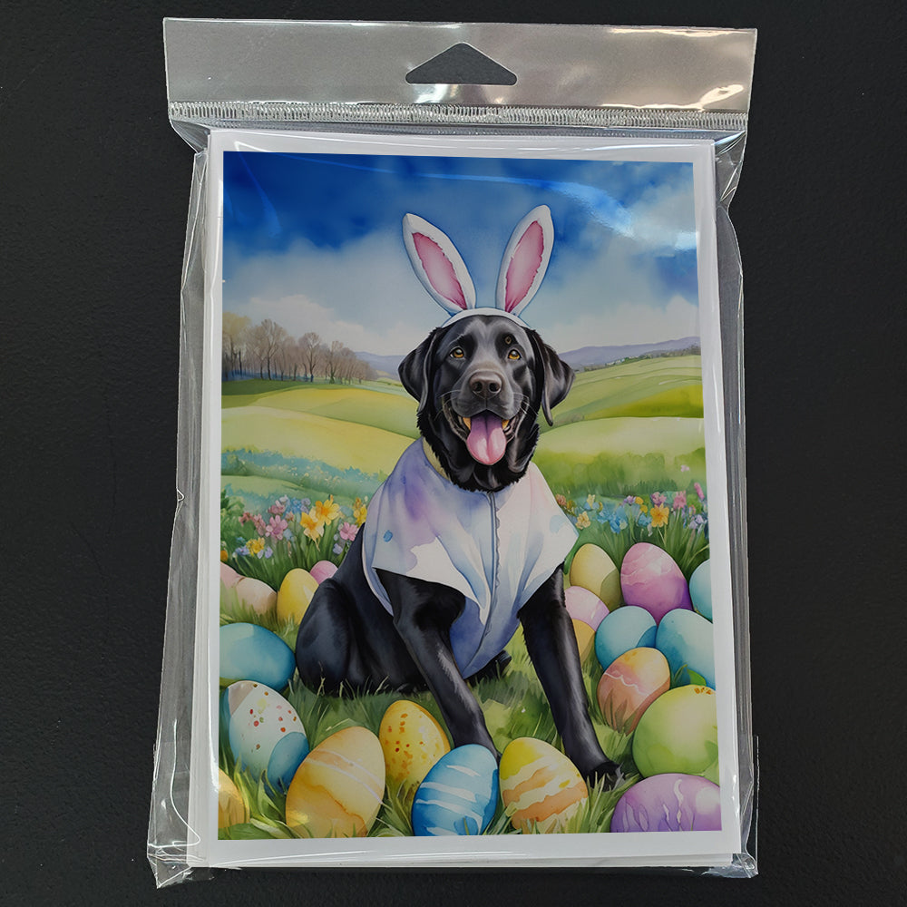 Black Labrador Retriever Easter Egg Hunt Greeting Cards Pack of 8 Blank Cards with Envelopes Whimsical A7 Size 5x7