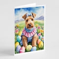 Lakeland Terrier Easter Egg Hunt Greeting Cards Pack of 8 Blank Cards with Envelopes Whimsical A7 Size 5x7