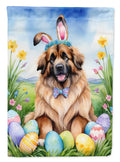 Leonberger Easter Egg Hunt House Flag 28x40 Porch Sleeve Pole Decorative Outside Yard Banner Artwork Wall Hanging, Polyester