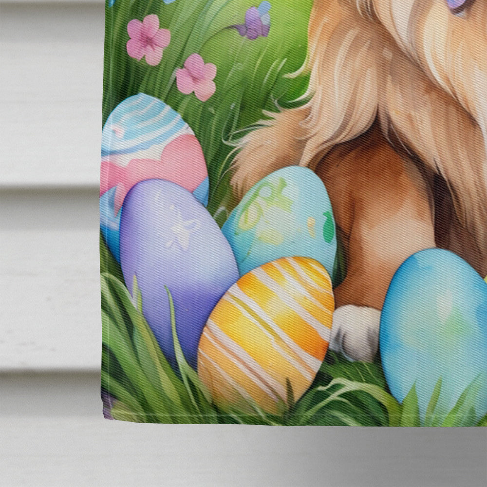 Leonberger Easter Egg Hunt House Flag 28x40 Porch Sleeve Pole Decorative Outside Yard Banner Artwork Wall Hanging, Polyester