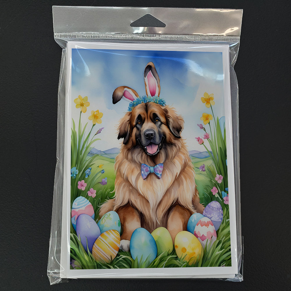 Leonberger Easter Egg Hunt Greeting Cards Pack of 8 Blank Cards with Envelopes Whimsical A7 Size 5x7