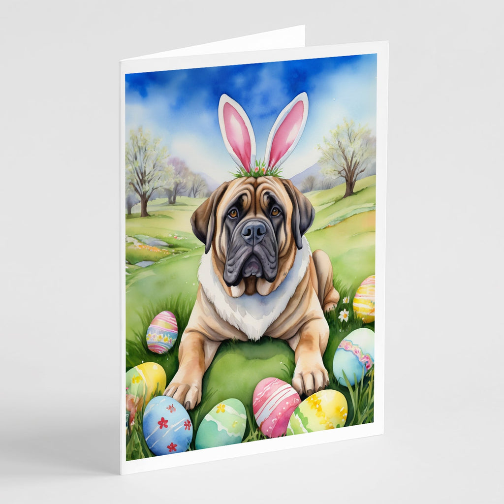 Mastiff Easter Egg Hunt Greeting Cards Pack of 8 Blank Cards with Envelopes Whimsical A7 Size 5x7