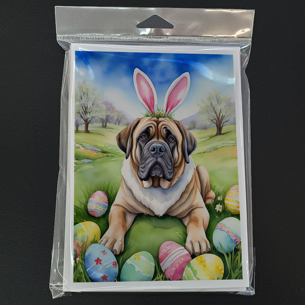 Mastiff Easter Egg Hunt Greeting Cards Pack of 8 Blank Cards with Envelopes Whimsical A7 Size 5x7