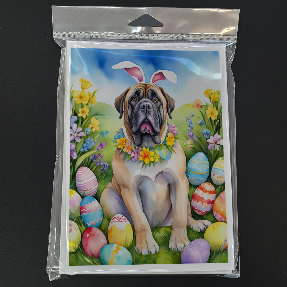 Mastiff Easter Egg Hunt Greeting Cards Pack of 8 Blank Cards with Envelopes Whimsical A7 Size 5x7