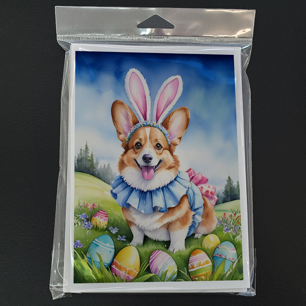 Corgi Easter Egg Hunt Greeting Cards Pack of 8 Blank Cards with Envelopes Whimsical A7 Size 5x7