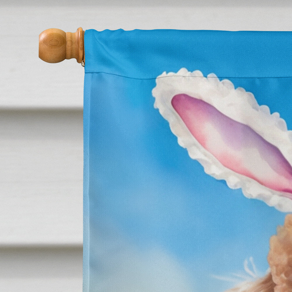 Chocolate Poodle Easter Egg Hunt House Flag 28x40 Porch Sleeve Pole Decorative Outside Yard Banner Artwork Wall Hanging, Polyester