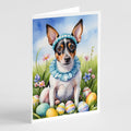 Rat Terrier Easter Egg Hunt Greeting Cards Pack of 8 Blank Cards with Envelopes Whimsical A7 Size 5x7