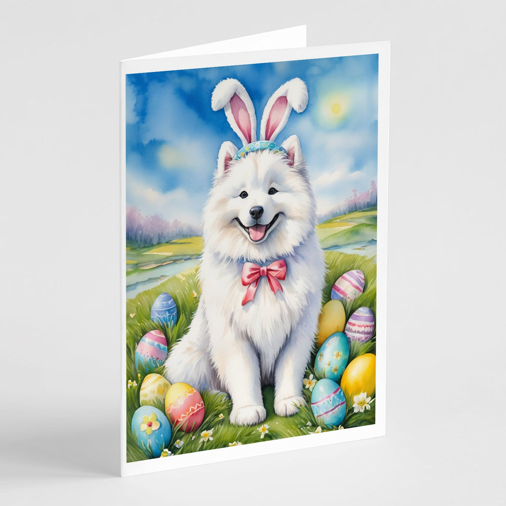 Samoyed Easter Egg Hunt Greeting Cards Pack of 8 Blank Cards with Envelopes Whimsical A7 Size 5x7