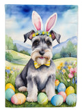 Schnauzer Easter Egg Hunt House Flag 28x40 Porch Sleeve Pole Decorative Outside Yard Banner Artwork Wall Hanging, Polyester
