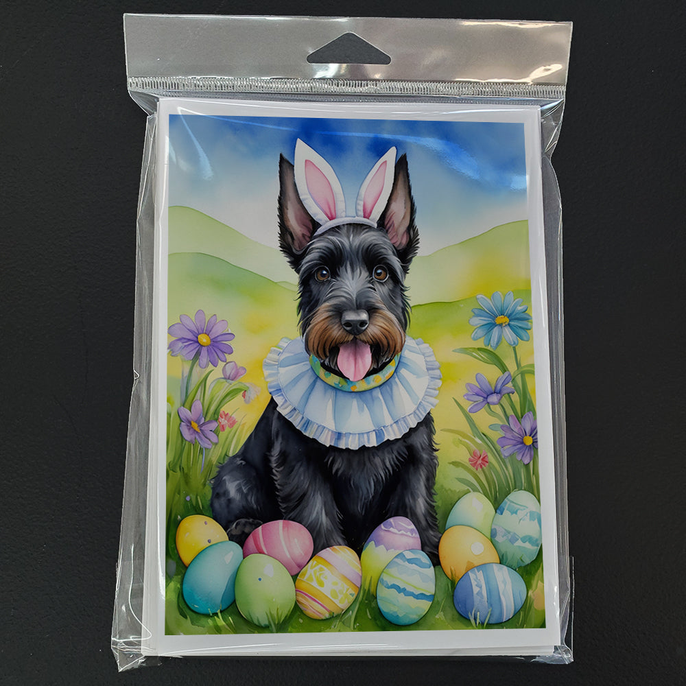 Scottish Terrier Easter Egg Hunt Greeting Cards Pack of 8 Blank Cards with Envelopes Whimsical A7 Size 5x7