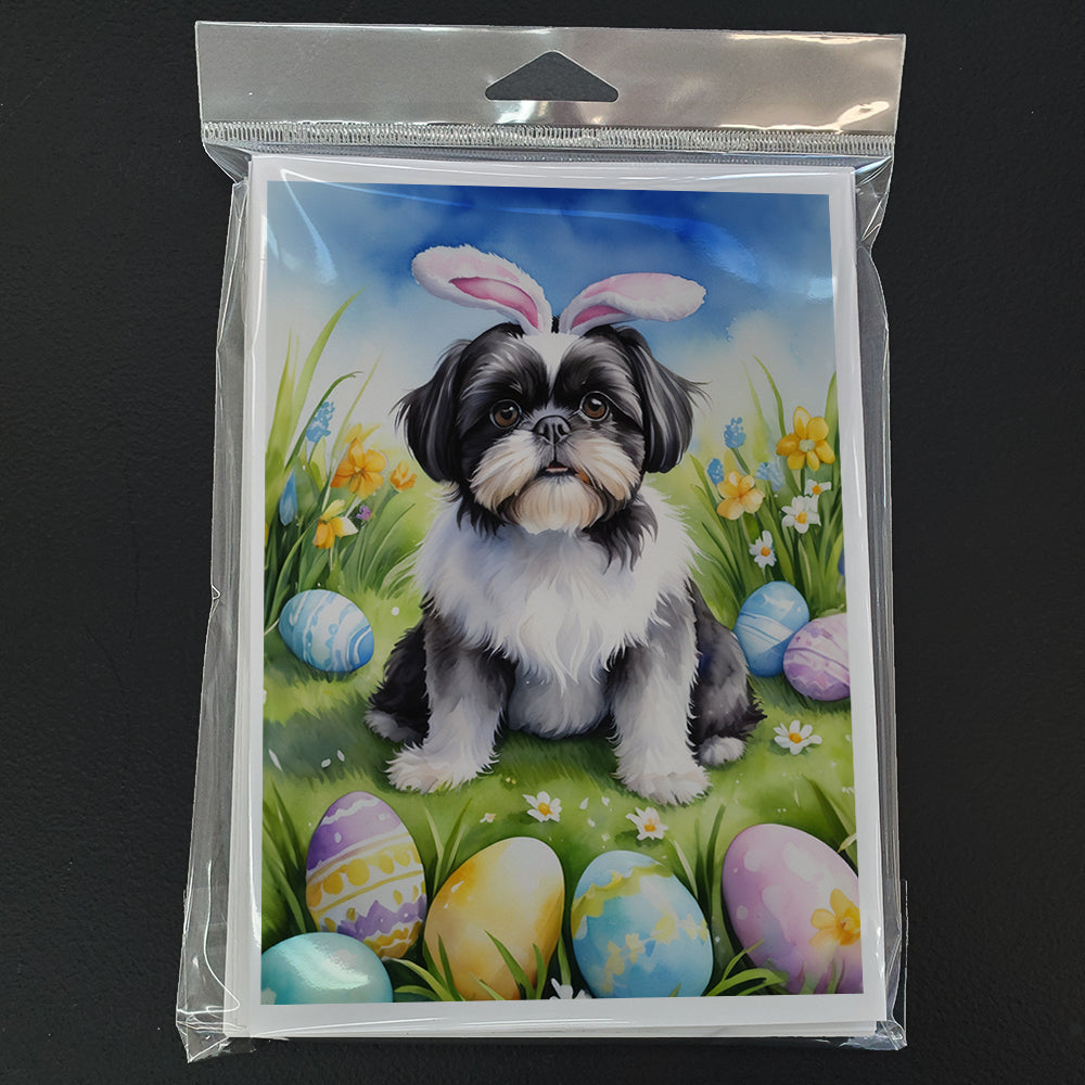 Shih Tzu Easter Egg Hunt Greeting Cards Pack of 8 Blank Cards with Envelopes Whimsical A7 Size 5x7
