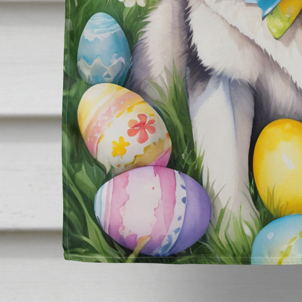 Siberian Husky Easter Egg Hunt House Flag 28x40 Porch Sleeve Pole Decorative Outside Yard Banner Artwork Wall Hanging, Polyester