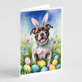 Staffordshire Bull Terrier Easter Egg Hunt Greeting Cards Pack of 8 Blank Cards with Envelopes Whimsical A7 Size 5x7