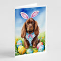 Sussex Spaniel Easter Egg Hunt Greeting Cards Pack of 8 Blank Cards with Envelopes Whimsical A7 Size 5x7