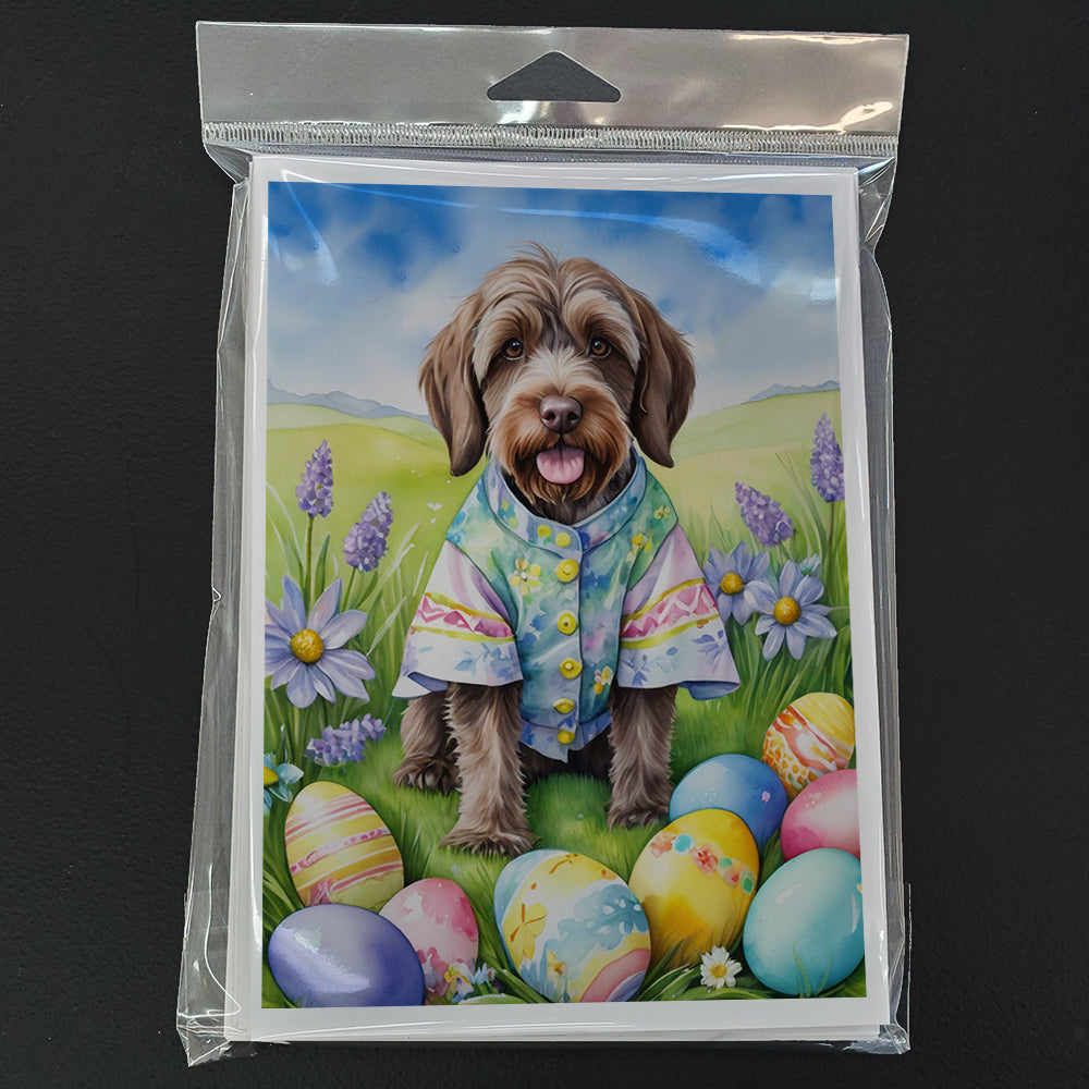 Wirehaired Pointing Griffon Easter Egg Hunt Greeting Cards Pack of 8 Blank Cards with Envelopes Whimsical A7 Size 5x7
