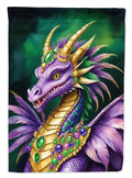 Dragon King of Mardi Gras House Flag 28x40 Porch Sleeve Pole Decorative Outside Yard Banner Artwork Wall Hanging, Polyester