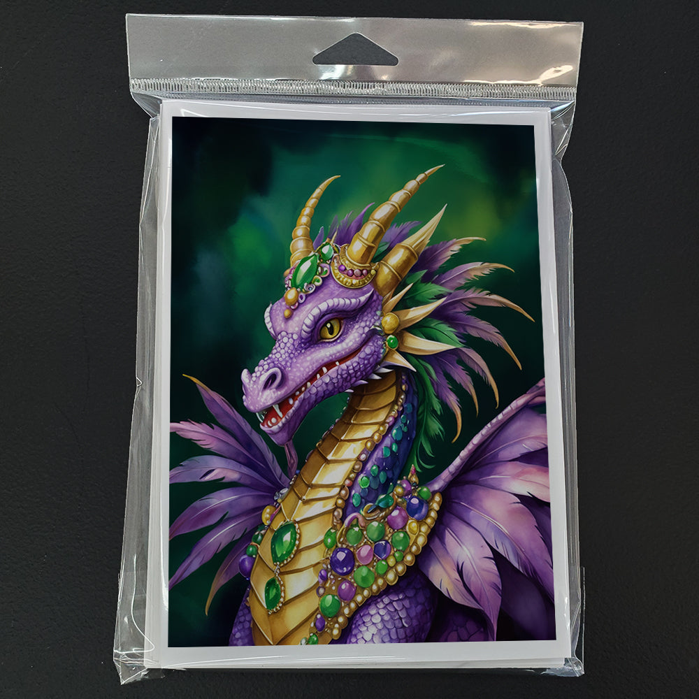 Dragon King of Mardi Gras Greeting Cards Pack of 8 Blank Cards with Envelopes Whimsical A7 Size 5x7