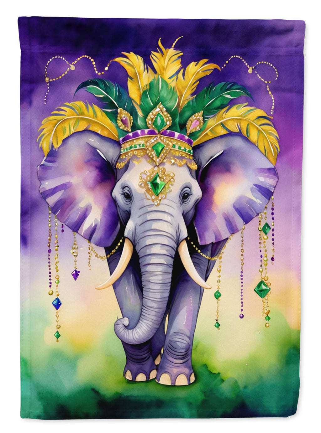 Elephant King of Mardi Gras Garden Flag Mailbox Decorative Yard Banner Outside Patio Artwork for Flower Beds, Garden Size, Multicolor