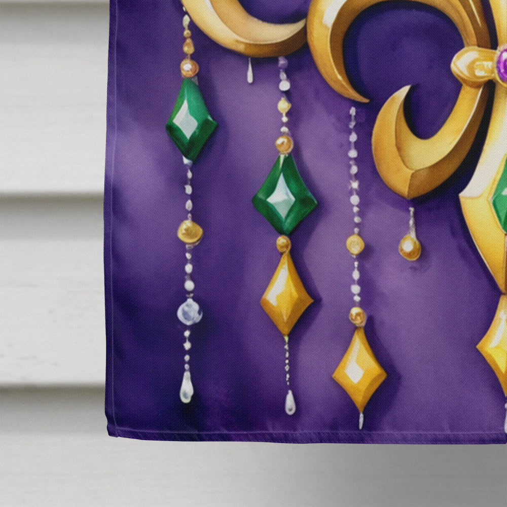 Fleur de lis Mardi Gras House Flag 28x40 Porch Sleeve Pole Decorative Outside Yard Banner Artwork Wall Hanging, Polyester