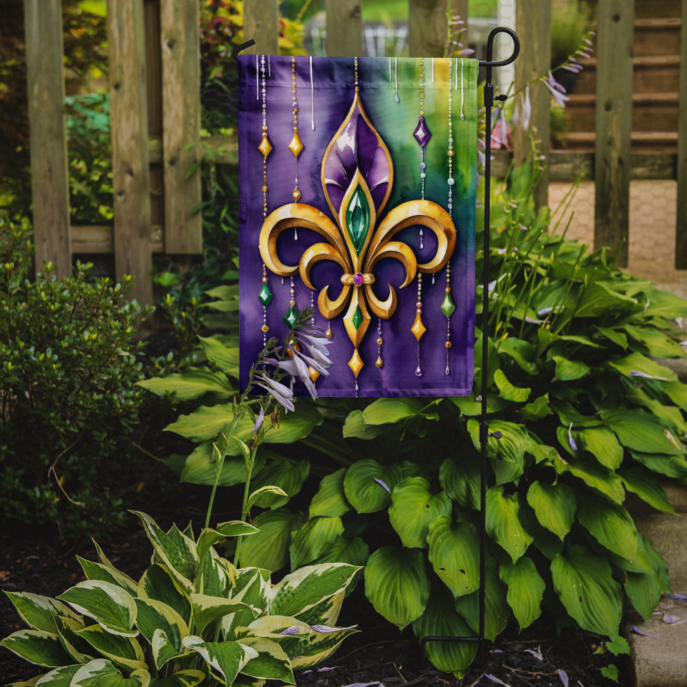 Fleur de lis Mardi Gras Garden Flag Mailbox Decorative Yard Banner Outside Patio Artwork for Flower Beds, Garden Size, Multicolor