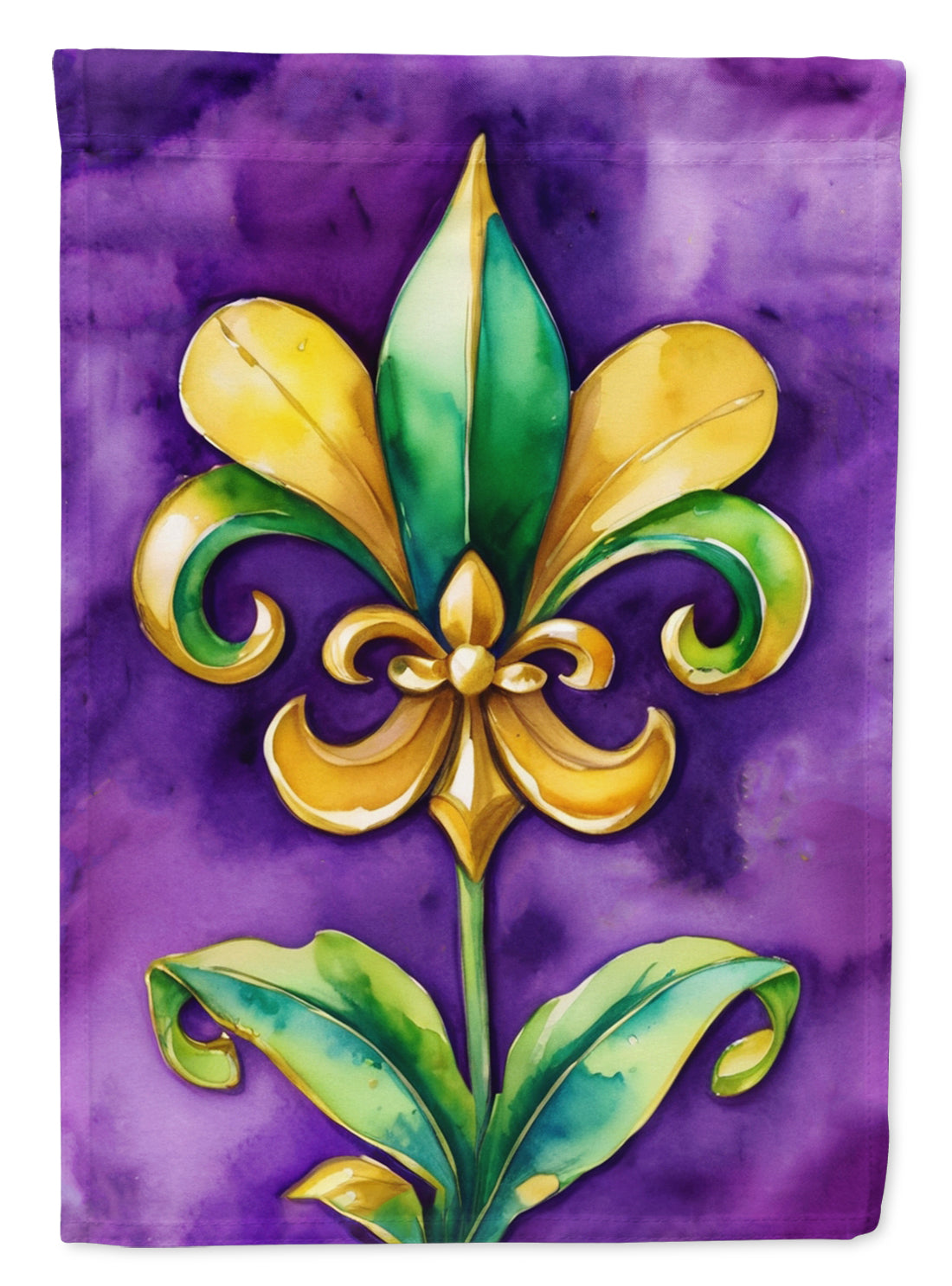 Fleur de lis Mardi Gras House Flag 28x40 Porch Sleeve Pole Decorative Outside Yard Banner Artwork Wall Hanging, Polyester