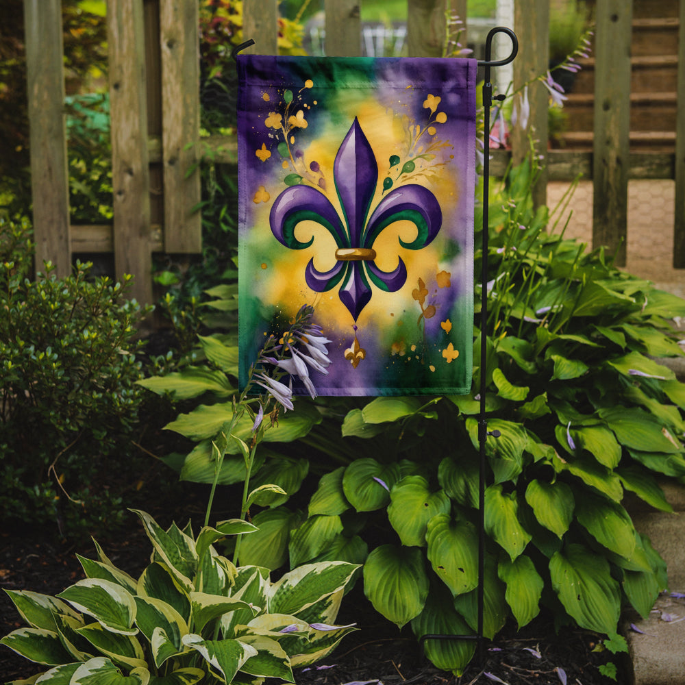Fleur de lis Mardi Gras Garden Flag Mailbox Decorative Yard Banner Outside Patio Artwork for Flower Beds, Garden Size, Multicolor