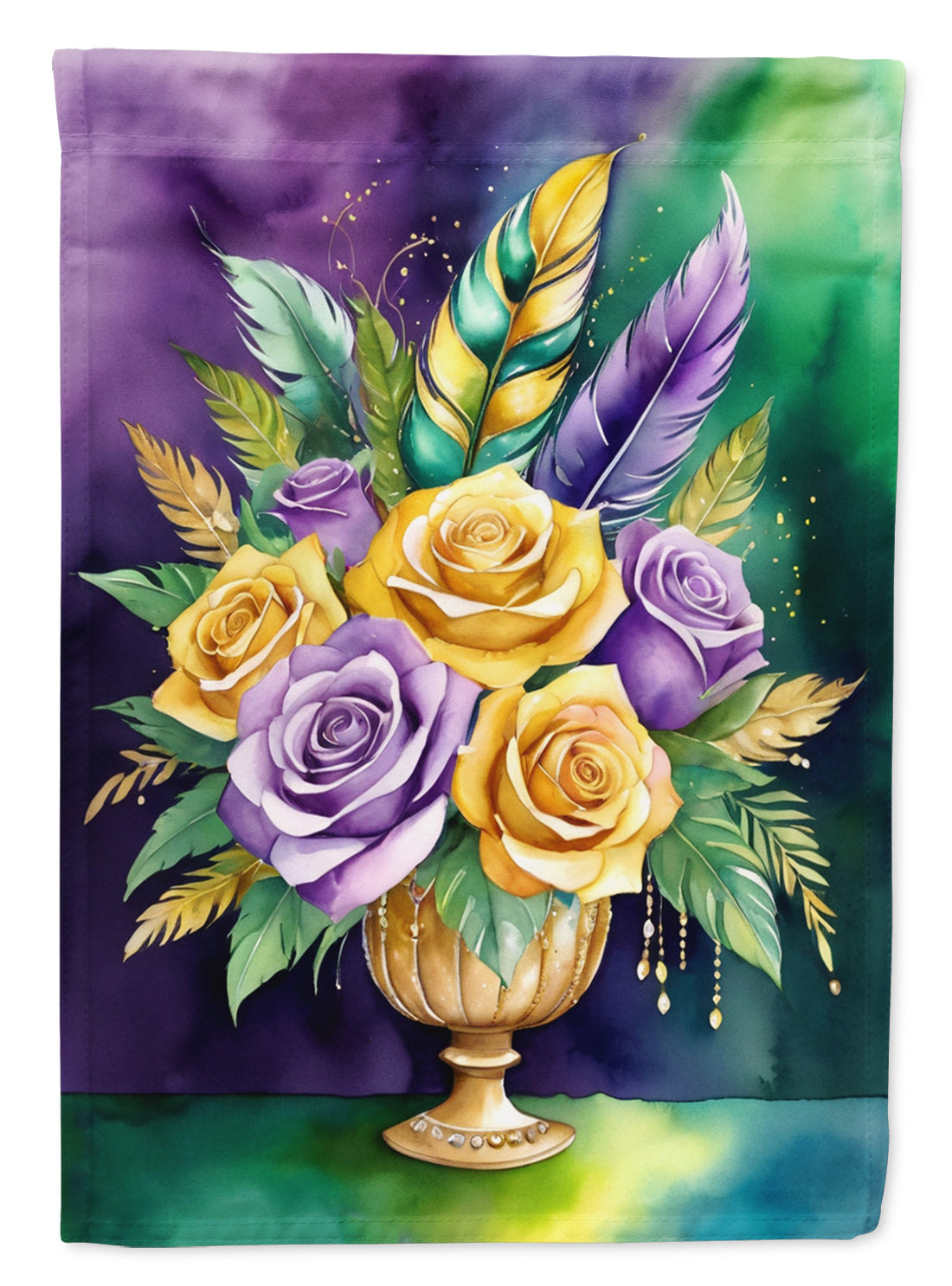 Flowers Mardi Gras Garden Flag Mailbox Decorative Yard Banner Outside Patio Artwork for Flower Beds, Garden Size, Multicolor