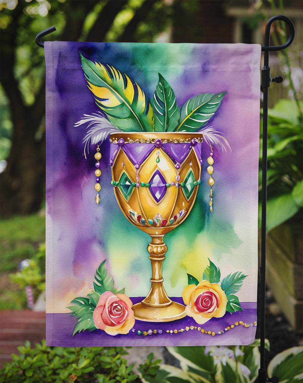 Goblet Mardi Gras Garden Flag Mailbox Decorative Yard Banner Outside Patio Artwork for Flower Beds, Garden Size, Multicolor