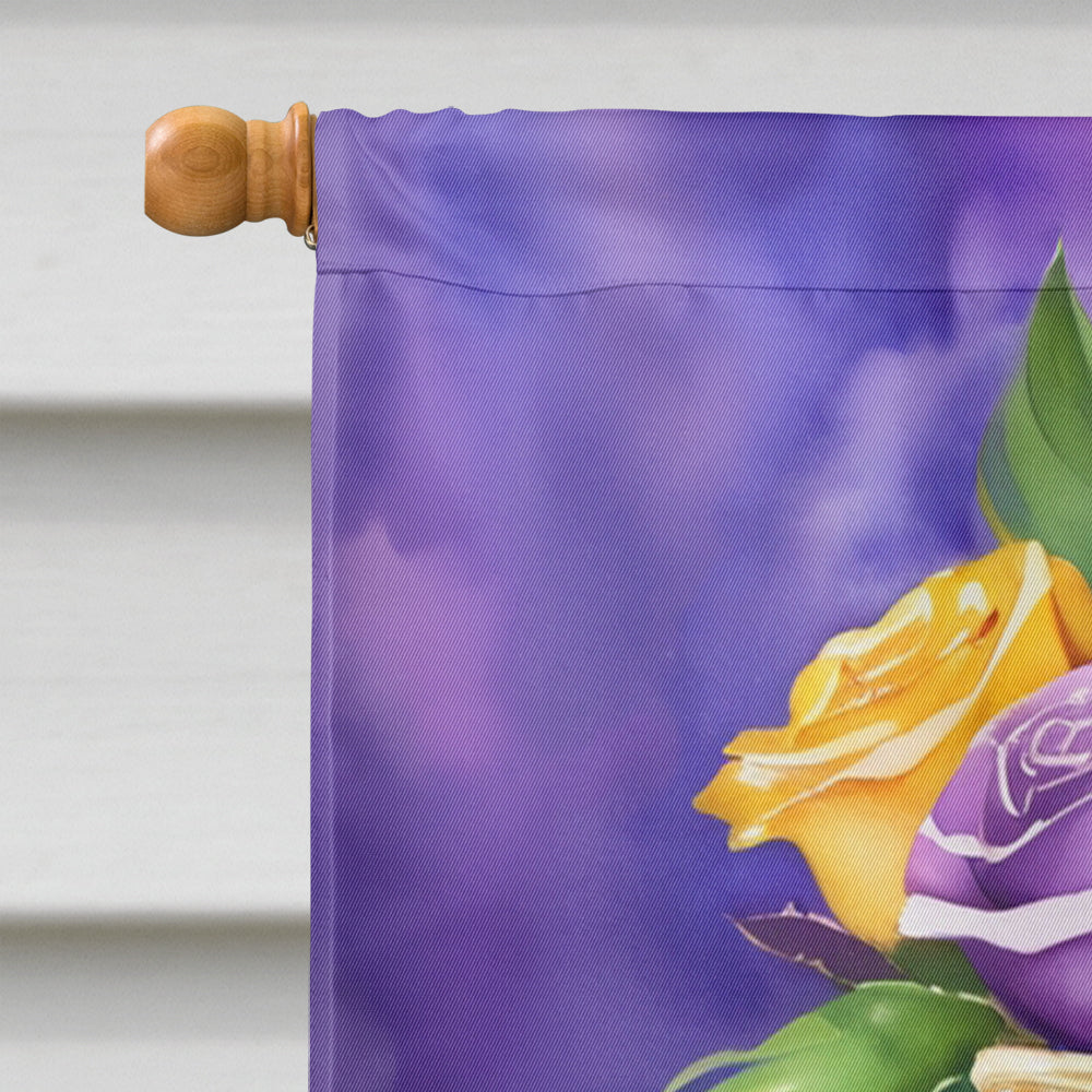 Goblet Mardi Gras House Flag 28x40 Porch Sleeve Pole Decorative Outside Yard Banner Artwork Wall Hanging, Polyester