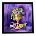 Goblet Mardi Gras Framed Metal Print Bathroom, Kitchen, Office, Home Decor Wall Art Ready to Hang, Square, 8X8