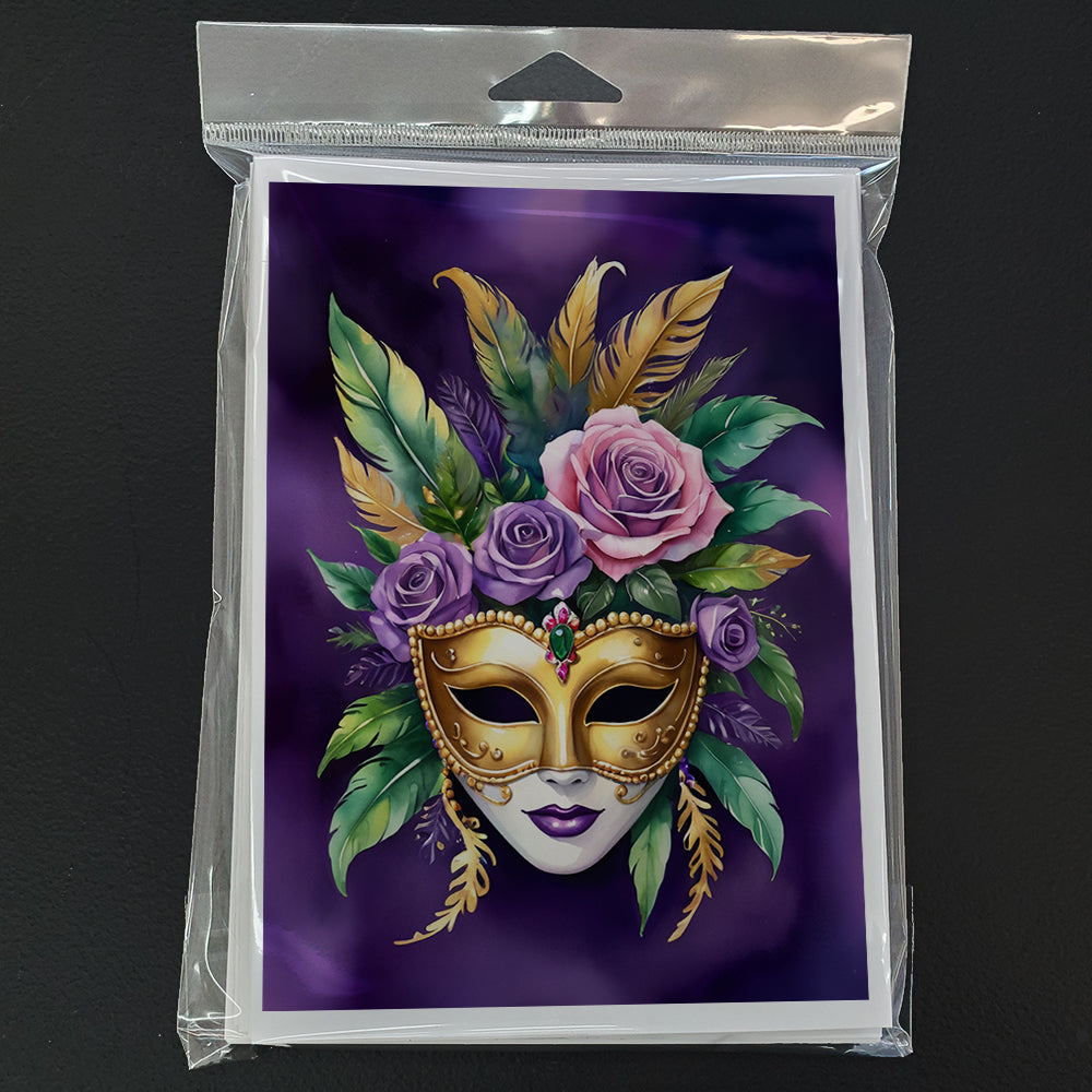 Mask Mardi Gras Greeting Cards Pack of 8 Blank Cards with Envelopes Whimsical A7 Size 5x7
