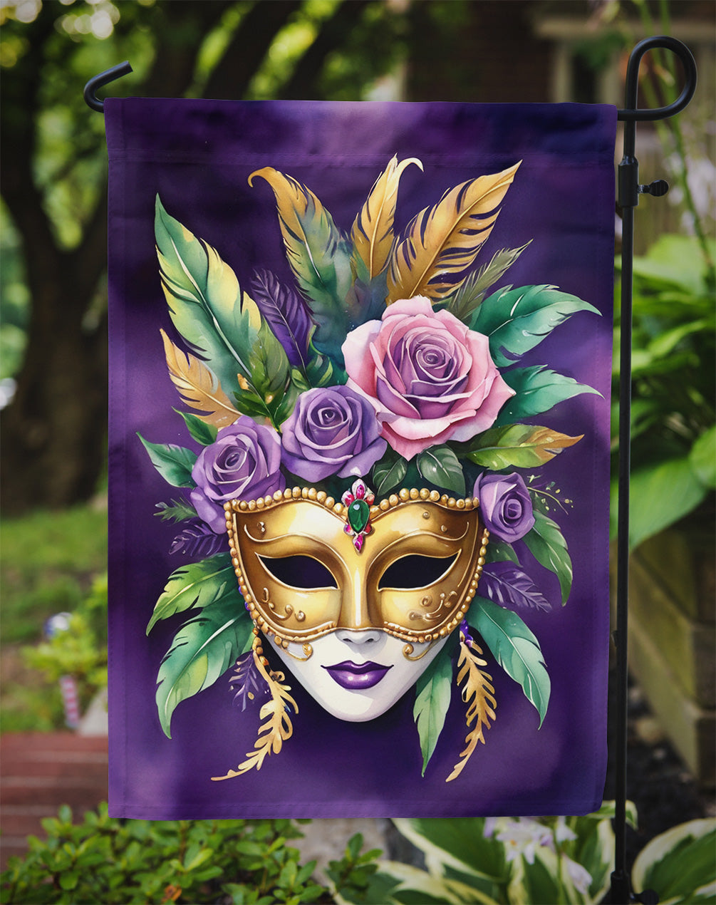 Mask Mardi Gras Garden Flag Mailbox Decorative Yard Banner Outside Patio Artwork for Flower Beds, Garden Size, Multicolor